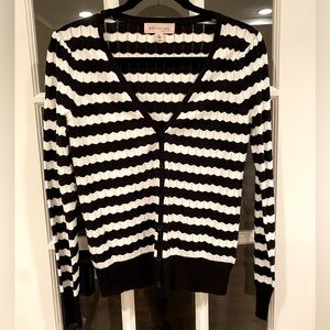 Philosophy Black & White Knit Cardigan. Size Small